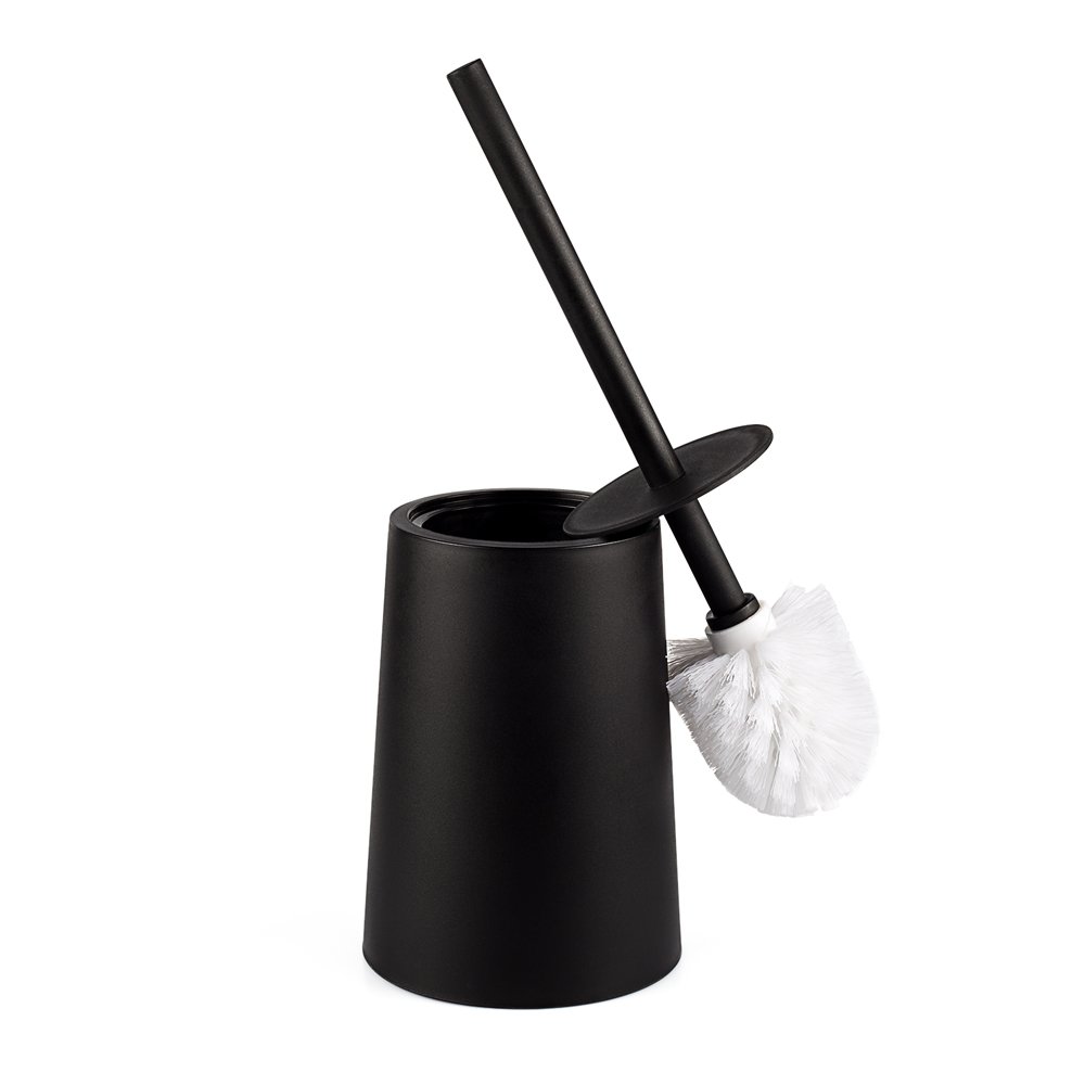 Black Toilet Brush Holder Plastic Bathroom Toilet Brushes and Holders Set For Bathrooms With Lid Toilet Bowl Brush and Holder