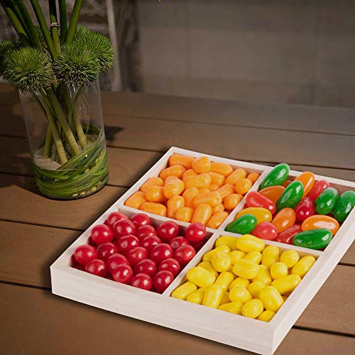 Hammont Four Sections Wooden Tray 3 Pack 7’’x7’’x1.22’’ Square