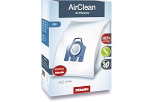 Miele Original AirClean 3D Efficiency GN Dust Bags for Vacuum Cleaners, 4 x Dust Bags, 1 x Motor Protection, 2 x Exhaust Filt
