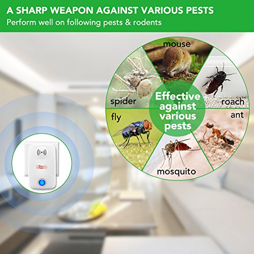 New Ultrasonic Pest Repeller in Pest Control - Mice Repellent & Bug Repellent in Pest Repellent,Insect Repellent for Mosquito,Rat,Mice,Bedbug,Spider,Roach,Ant,Fly,Flea - No more Traps & Sprayers