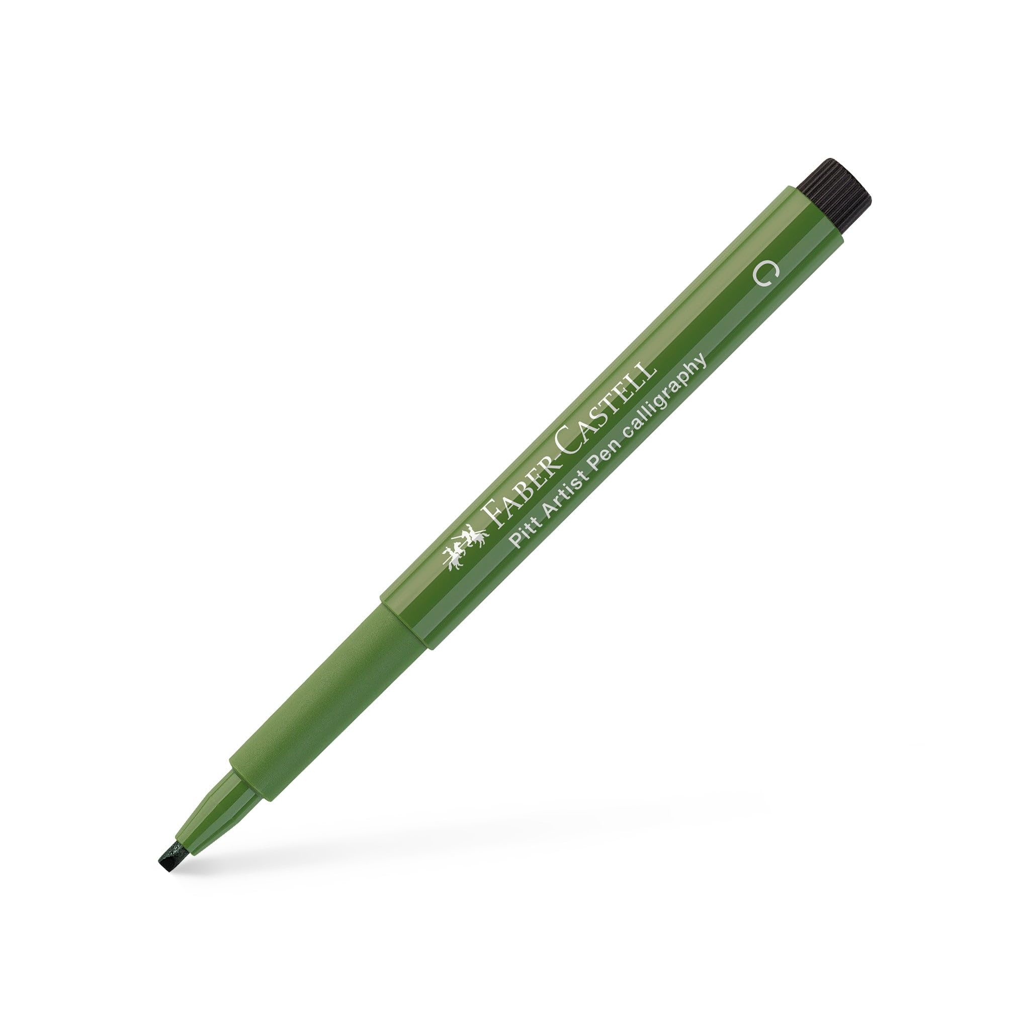 Faber-Castell Art & Graphic Pitt Artist Pen Calligraphy India Ink Pen, Chrome Green Opaque, Single, Art, Craft, Drawing, Sketching, Home, School, University, Colouring