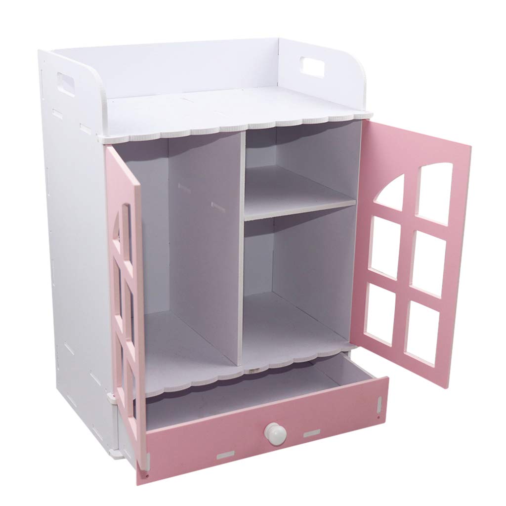 Buy Baby Doll Wardrobe Closet Dollhouse Miniature Wooden Furniture