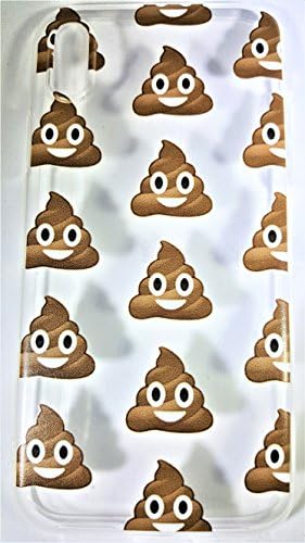 iPhone X Case by FOLE, iPhone 10 Case, Shock Absorbing, Reinforced Soft Flexible, TPU Frame, Clear Transparent Pile Of Poo Design Slim Fit