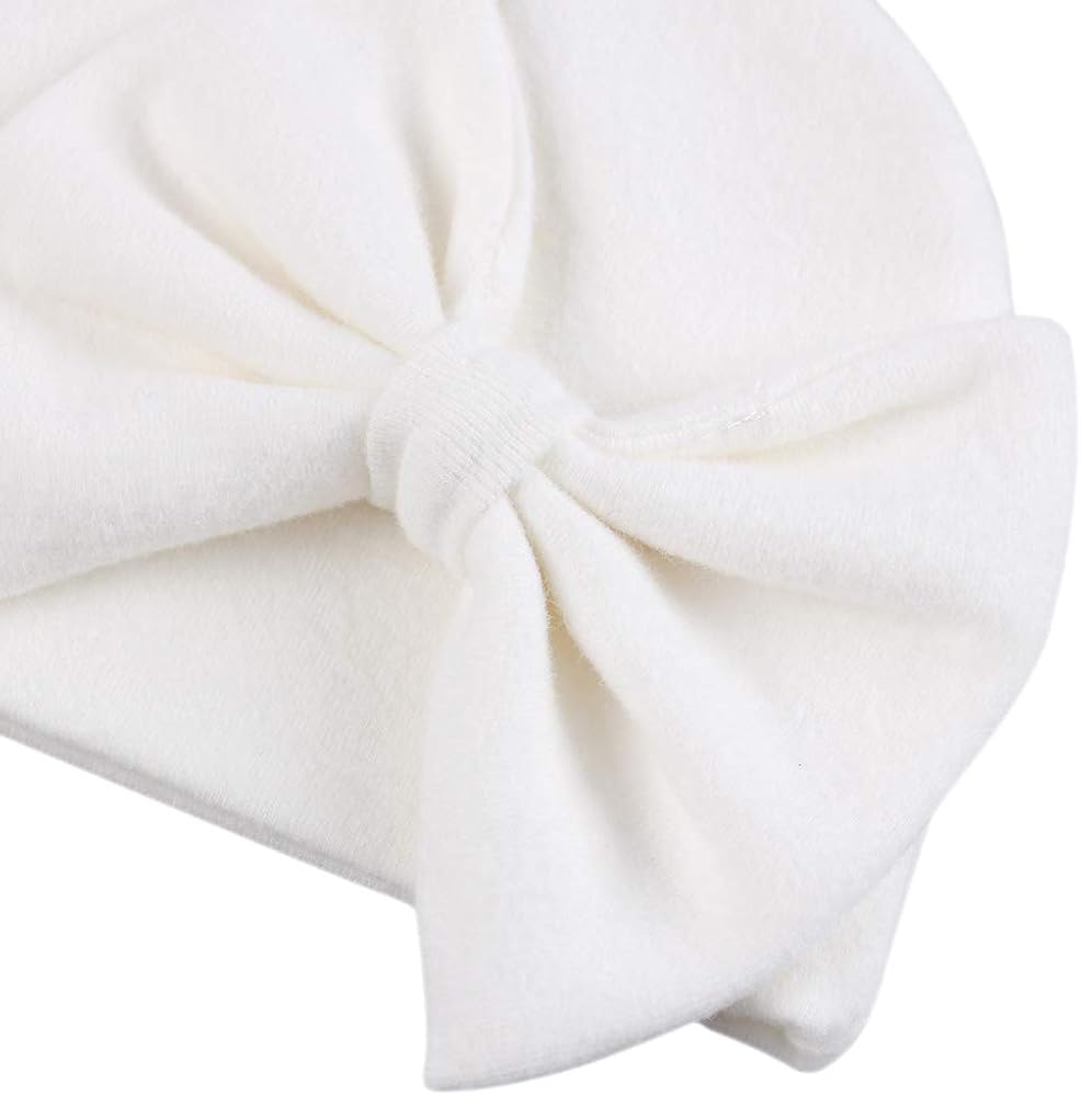 Newborn Baby Girl Hat Cotton Baby Bow Beanie Spring Infant Hats for Girls 0-6Months: Clothing