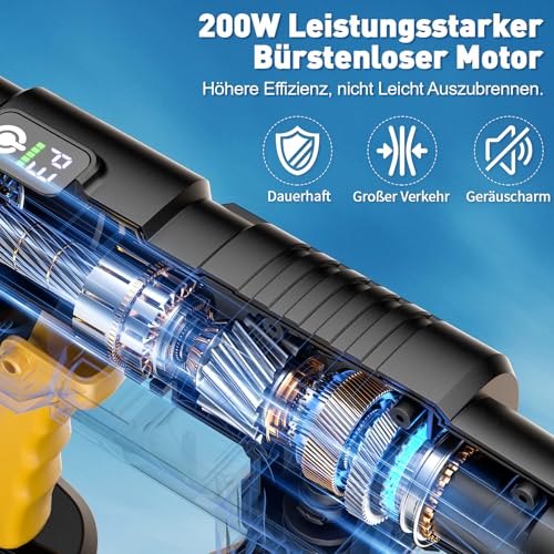 Battery Pressure Washer for Makita 18 V Battery, Mobile Cleaning and Irrigation Pressure Washer Gun, Pressure Washer with 6-in-1 Nozzle [21 V, 20 Bar, 4 L/min] for Car, Garden (Without Battery)