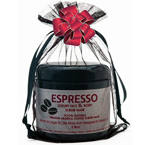 Arabica Coffee Scrubâ€“Premium Face & Body Scrub;Deep Exfoliating Cleanser with Rhassoul Clay.Essential Oils Act as Dry Skin Moisturizer.Scrub Away Wrinkles,Blemishes,Cellulite.Daily Skin Renewal