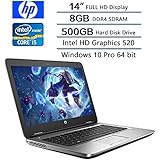 2018 HP Flagship ProBook 640 G2 laptop PC 14" FHD (1920 X 1080) Business High Performance Laptop, 8GB DDR4 SDRAM, 500GB HDD, Intel Core i5-6300U Dual-Core 2.4GHz,Intel HD Graphics 520, Wins 10Pro