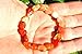 CHARGED Natural Carnelian Agate (Riverbed Agate) Crystal Bracelet Tumble Polished Stretchy + Selenite Heart Charging Crystal Included