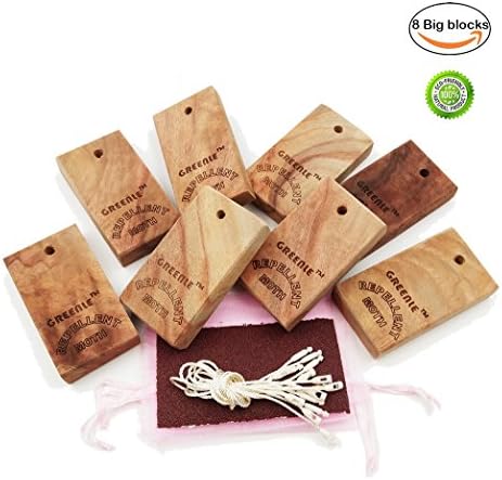 Moth Repellent Protection For Closet Clothes Freshener And Drawer Storage Accessories Natural Fresh Camphor Wood Root Blocks Hang Up Aromatic Non-toxic Repel Pests For Wardrobes Large Size 8 Chips