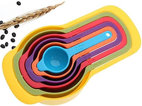 6 Pcs/Set New Measuring Spoons Colorful Plastic Measuring Spoon Useful Sugar Cake Baking Spoon Kitchen Baking Measuring Tools