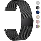 7 Colors for Quick Release Watch Strap, Fullmosa Milanese Magnetic Closure Stainless Steel Watch Band Replacement Strap for 24mm Black