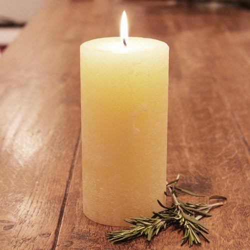 St Eval Rustic Pillar Candle 3x6 inch. BAY &amp; ROSEMARY. An exclusive pour for Casa Candles Of Our Best Selling Scent. by St Eval Candle