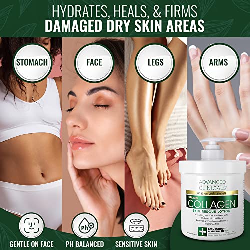 Advanced Clinicals Collagen Body Cream Lift Lotion + Collagen Body Oil