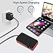 Solar Charger 20000mAh, Wireless Power Bank with 3 Solar Panels and 2.1A Dual USB Ports External Battery Pack Portable Solar Battery Charger for Outdoors for iOS Android Tablet Smartphones