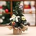 SUNREEK 3 Pieces Mini Artificial Christmas Tree with Ornaments - Perfect Christmas Decoration for Table and Desk Tops, Small 8inch/20cm Tall Christmas Pine Tree for Your Home or Office