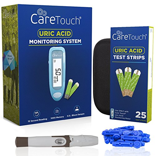 Care Touch Uric Acid Test Kit | Monitor, Test Strips, Lancing Device, and Lancets + Carrying Case