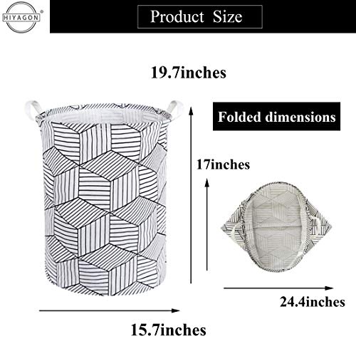 HIYAGON Large Laundry Hamper,Waterproof Laundry Baskets,Collapsible