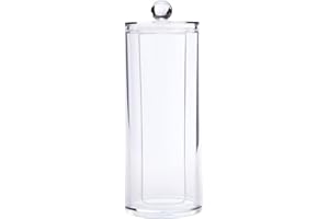 ZJchao Cotton Round Holder, Transparent Cotton Ball Swabs Make Pads Dispenser Holder Organizer Dispenser with Lid Multifuncti