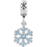 GMXLin Snowflake Dangle Charm Compatible with Pandora Charms Bracelets