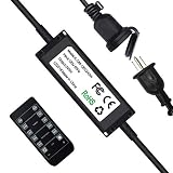 Outdoor Dimmer for String Lights SUNTHIN 240 Watts Wireless Remote Control Dimmer 50Ft Distance Auto Off Switch Timer for Led or Incandescent Strings Lights Patio Lights Dimmer Included 3 Prong Plug