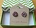 Summerfield Collection Stainless Steel Matte Faux Druzy Stone Stud Earrings 12mm (Maroon)