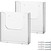 Zavekia Wall Mount Acrylic Brochure Display Stand, Clear Flyer &amp; Pamphlet Holder, Mail Holder (6 x 9 in / 2 pack)