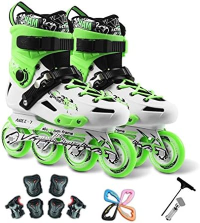 ローラースケート 大人こども用 インラインスケート子供用 女の子ローラーブレード 子供インラインスケート Color お買得 Green Size Eu 10 27cm Us 44 Uk 11 Jp