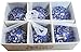Festive Season Blue Swirl Shatterproof Christmas Ball Ornaments, Tree Decorations (Set of 6, 80mm)