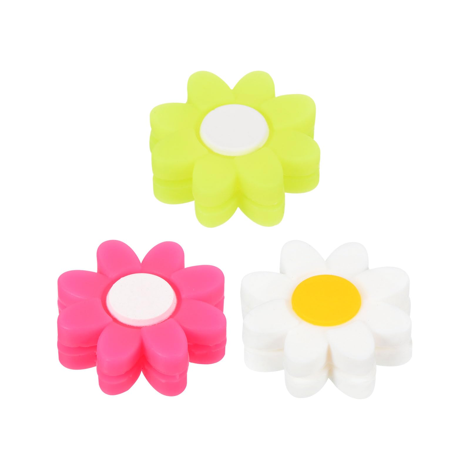 PATIKIL Tennis Racket Dampeners, 3 Pcs Soft Silicone Tennis Racquet Vibration Dampeners for Tennis Gift, White, Pink, Yellow