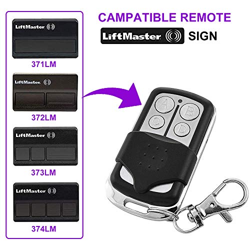 2 Pack - Garage Door Opener Remote Replacement for LiftMaster 370LM 371LM 372LM 373LM - Chamberlain 950D 953D 956D - Craftsman 139.53753 - Compatible with Purple Learn Button 315MHz