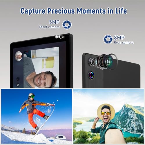 Tablet, 10.4 inch Android 14 Tablet with 16GB RAM 128GB ROM 1TB TF Card Expandable Octa-Core, Widevine L1, 1280 * 800 HD Touchscreen, Face ID, Wi-Fi 6, Fast Charging