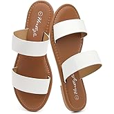 Herstyle Flat Sandals for Women – Slip-On Two Strap Slides with Cushioned Footbed | Comfortable Open Toe Dressy Casual Summer Sandals for Daily Wear, Trendy 2025