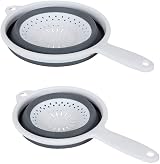 Addis Pop & Store 2 Pack Collapsible Colander 16.5cm 24cm White Grey view 2