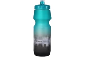 GEMFUL Bike Water Bottle 24 oz 750ml Squeeze Leak Proof BPA Free for Road Cycling Mountain Bicycle Gym Workout (Green Black)