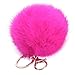 niceEshop(TM) Novelty Rabbit Fur Ball Charm Key Chain for Car Key Ring or Bag (Roseo)