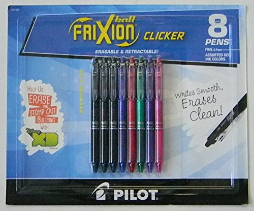Pilot frixion clicker eraseable gel ink pens - 8 assort…
