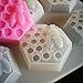 Echodo 6 Cavities Bee Honeycomb Soap Molds Silicone Honeycomb Cake Mold for Wedding Party Food-Grade Silicone Candle Mold