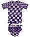 RuffleButts Grape Polka Rash Guard - 2T