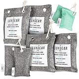 8 Pack - Odor Absorber Bag - Bamboo Activated Carbon - Air Freshener, Purifier, Remover, and Deodorizer Bags - 100% Natural Moisture Eliminator - Remove Smells - 4x200g, 2x75g, and 2x50g