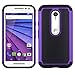 Moto G (3rd Gen) Case, LK [Shock Absorption] Hybrid Dual Layer Armor Defender Protective Case Cover for Motorola Moto G 3rd Generation 2015 (Purple)