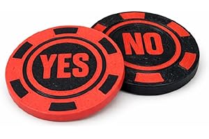 2-Pack Yes No Decision Coin – Casino Style Poker Chip Decision Maker – Plastic Flip Coin for Office Desk, Classroom, Game Nig