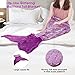 LANGRIA Mermaid Tail Blanket for Adults and Children Soft Warm All Season Snuggle Sleeping Life-Like Little Mermaid Glittering Flannel Throw Blanket for Bed Sofa Couch (60 x 25 inches, Dark Purple)