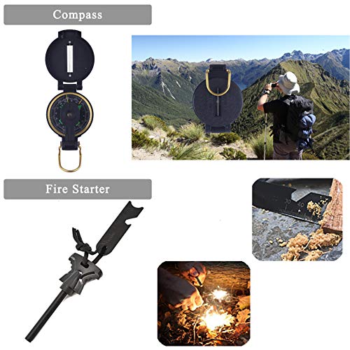 Grullin Kits De Survie D’urgence Gear, 60-en-1 Outdoor Ifak Trauma Pouch Trousses D’outils De Premiers Soins Avec Filtre à Eau, Tente D’urgence Pour Camping Randonnée Pêche, Cadeaux Pour Hommes