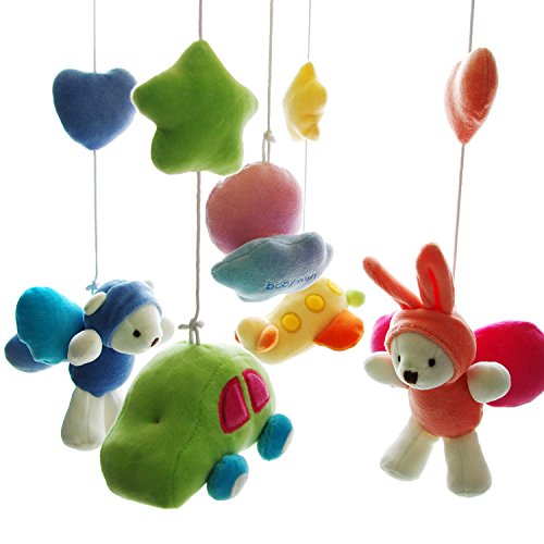 SHILOH Baby Newborn Crib Mobile Plush Canopy Toys(Without Musical Box or arm) (Bule Sky)