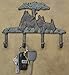 LuLu Decor, Cast Iron Scottie Dog Hook for Hanging Keys, Coats, Napkins, Aprons, Product Size 9x6.5x1, Color Antique Black and Green