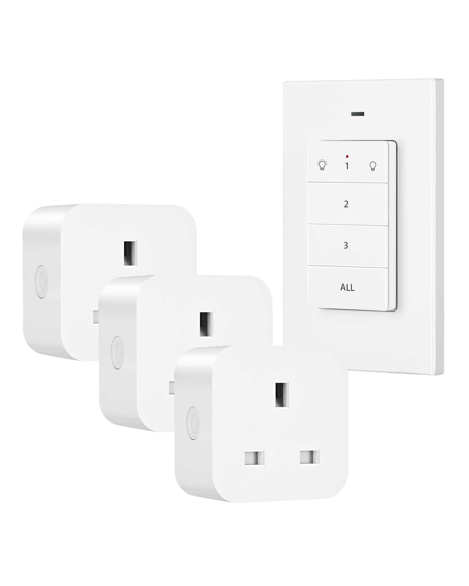 DEWENWILS Wireless Remote Control Sockets, 13A 3120W Switches with Magnetic Control, 30M/100ft Long Range, for Vacs, Christmas Lights, Fans, 1 Remote and 3 Sockets