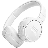 JBL Tune 670NC - Adaptive Noise Cancelling with Smart Ambient Wireless On-Ear Headphones, Up to 70H Battery Life with Speed Charge, Lightweight, Comfortable and Foldable Design (White) (Renewed)