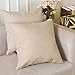 Home Brilliant 24x24 Pillow Cover Burlap Solid Linen European Throw Pillow Sham Cushion Cover for Bench Summer Decorations, 24x24, Light Linen