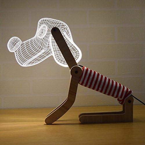 Xzeit 3D Illusion LED Desk Table Decoration Light Lamp Night Light (Red Dog Shape)