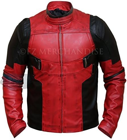 Men's Deadpool Wade Wilson Ryan Reynolds Synthetic Leather Jacket (M - Suitable for Person of Chest 40")